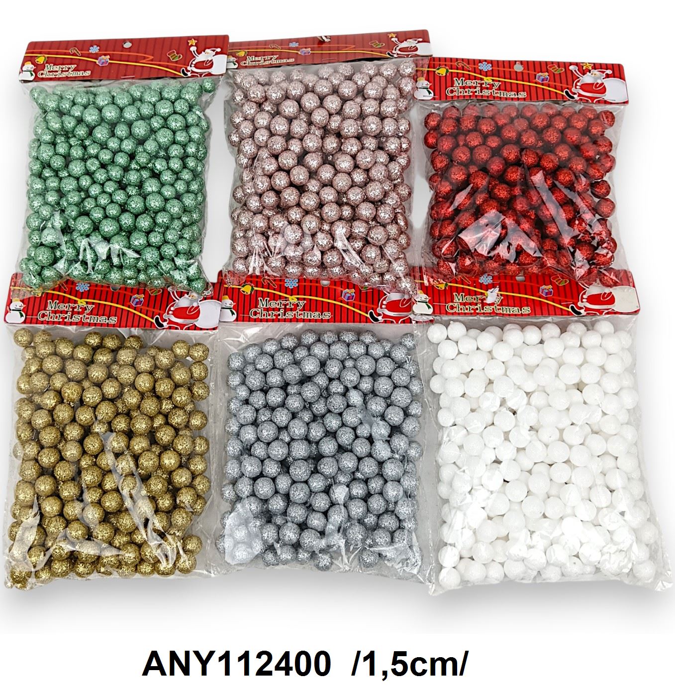 Glitteres golyók, 50gr /1,5cm/ Fő kép