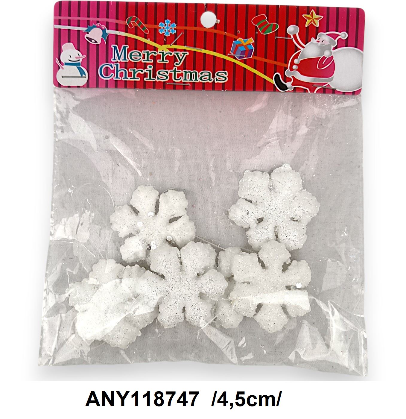 Flitteres hungarocell kis hópihék /4,5cm/ Fő kép