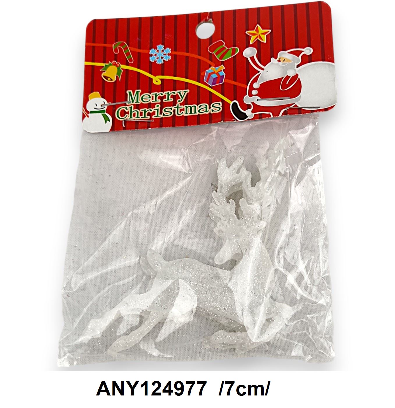 Akasztós, glitteres vágtató szarvasok zacsiban  /7cm/ Fő kép