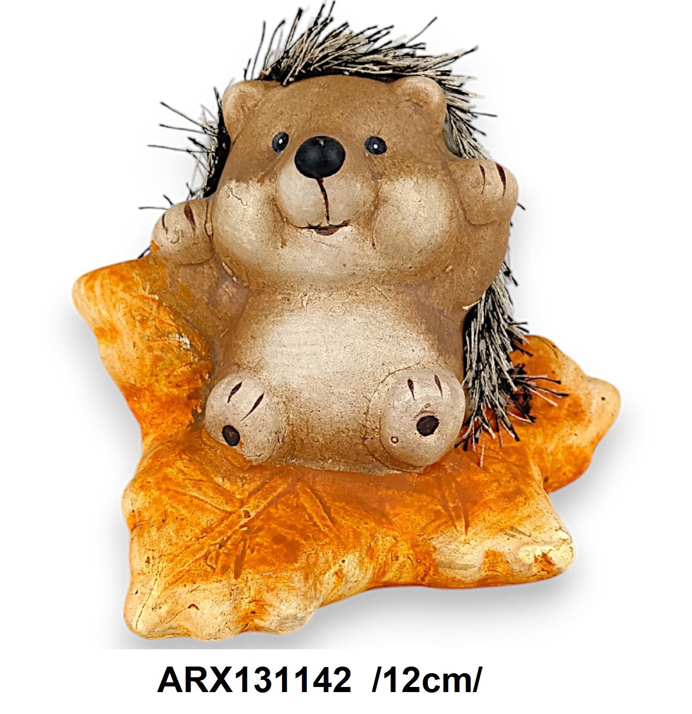 Õszi levélen ülõ süni, polirezin /12cm/ Fő kép