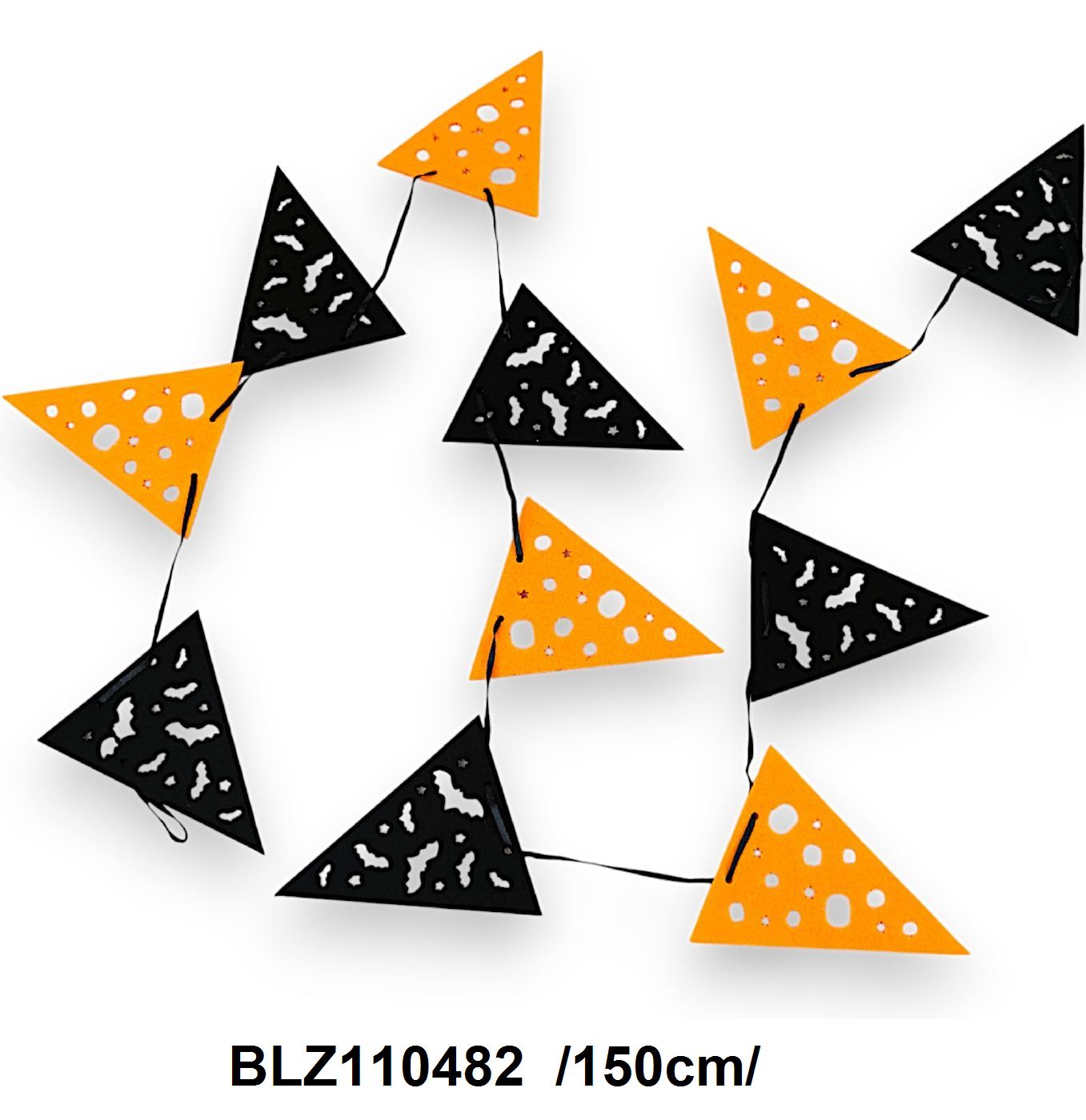 Háromszöges halloween füzér, 13cm/háromszög /150cm/ Fő kép