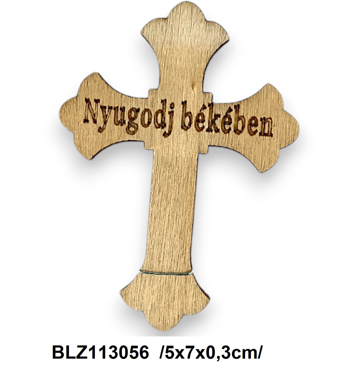 Fakereszt 'Nyugodj békében' felirattal /5x7x0,3cm/