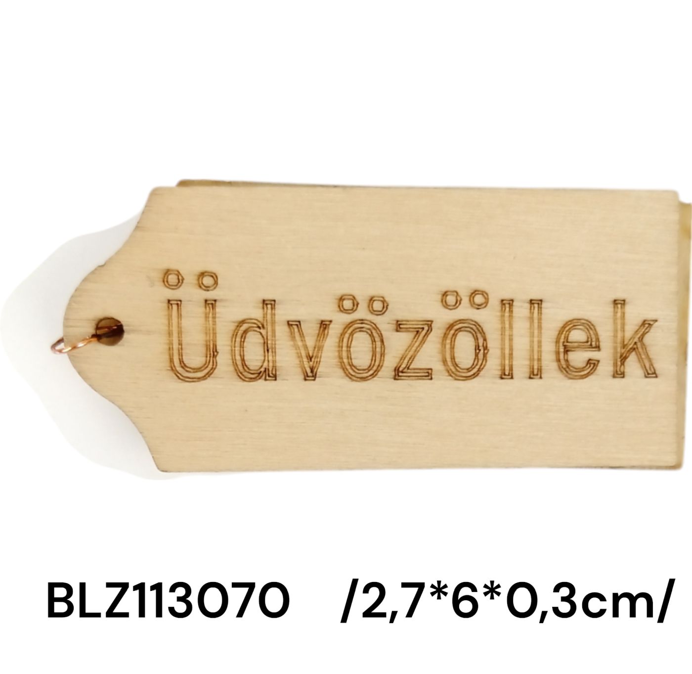 2,7*6*0,3 cm ÜDVÖZÖLLEK fatábla felirattal felfûzhetõ Fő kép