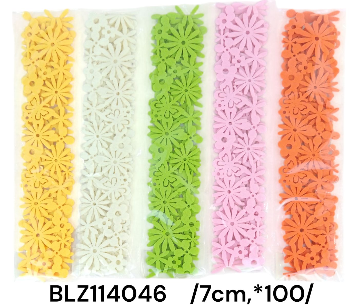 100*7cm lepkés-virágos filcszalag zacsiban Fő kép