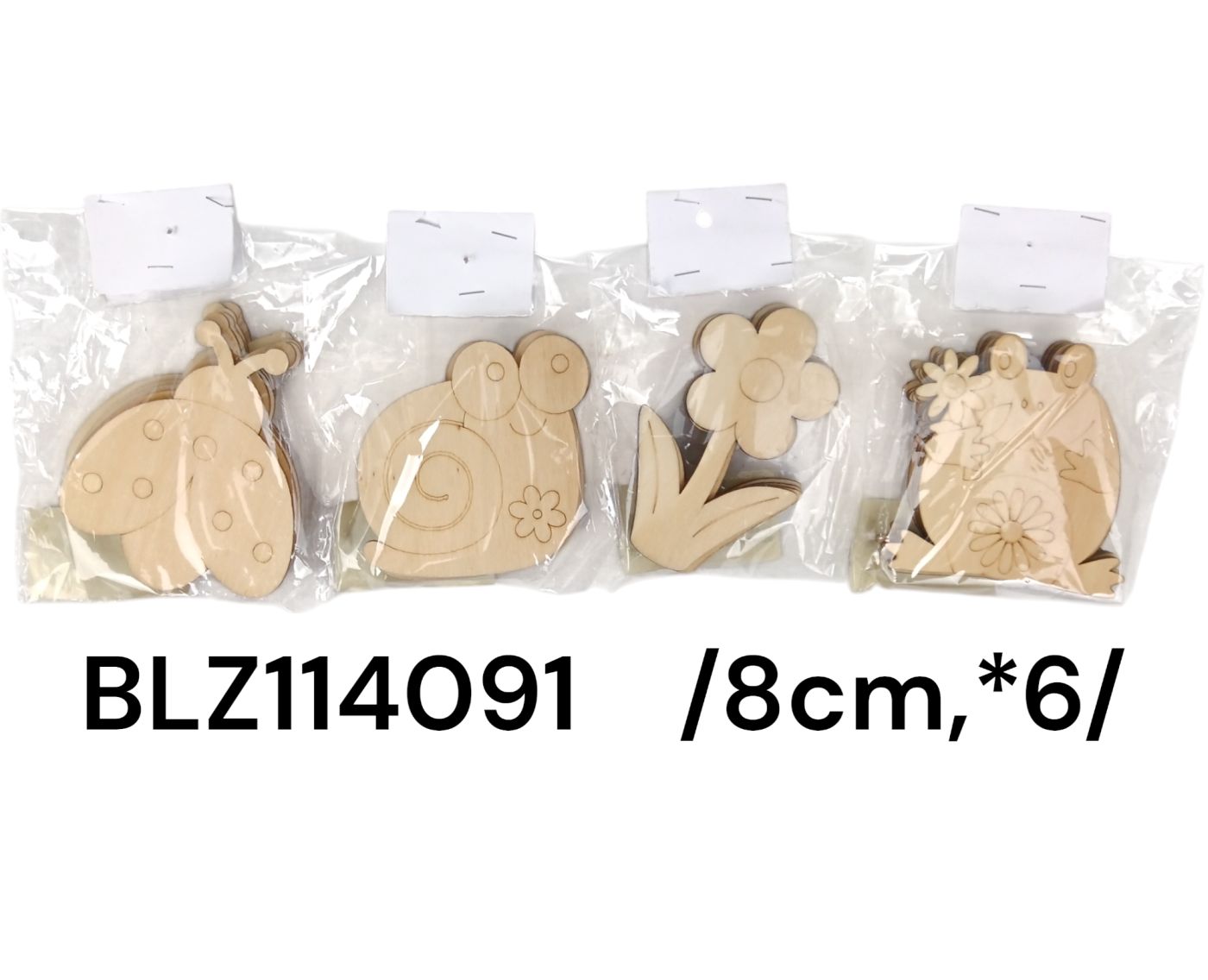 8cm natúr lapos fa figurák: 6/set