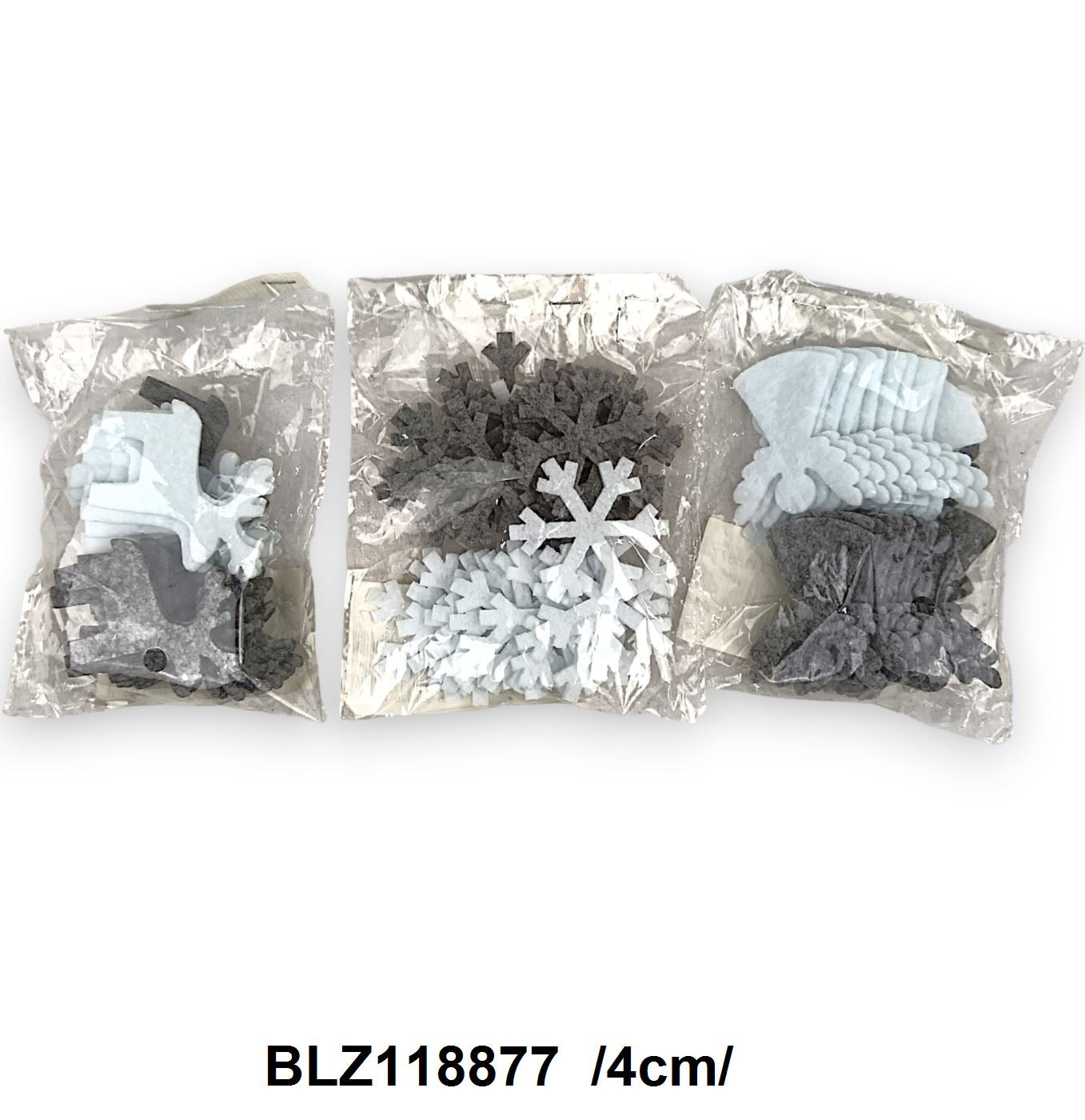 Filcfigurák hópihe/rénszarvas/szív/angyal /4cm/ Fő kép