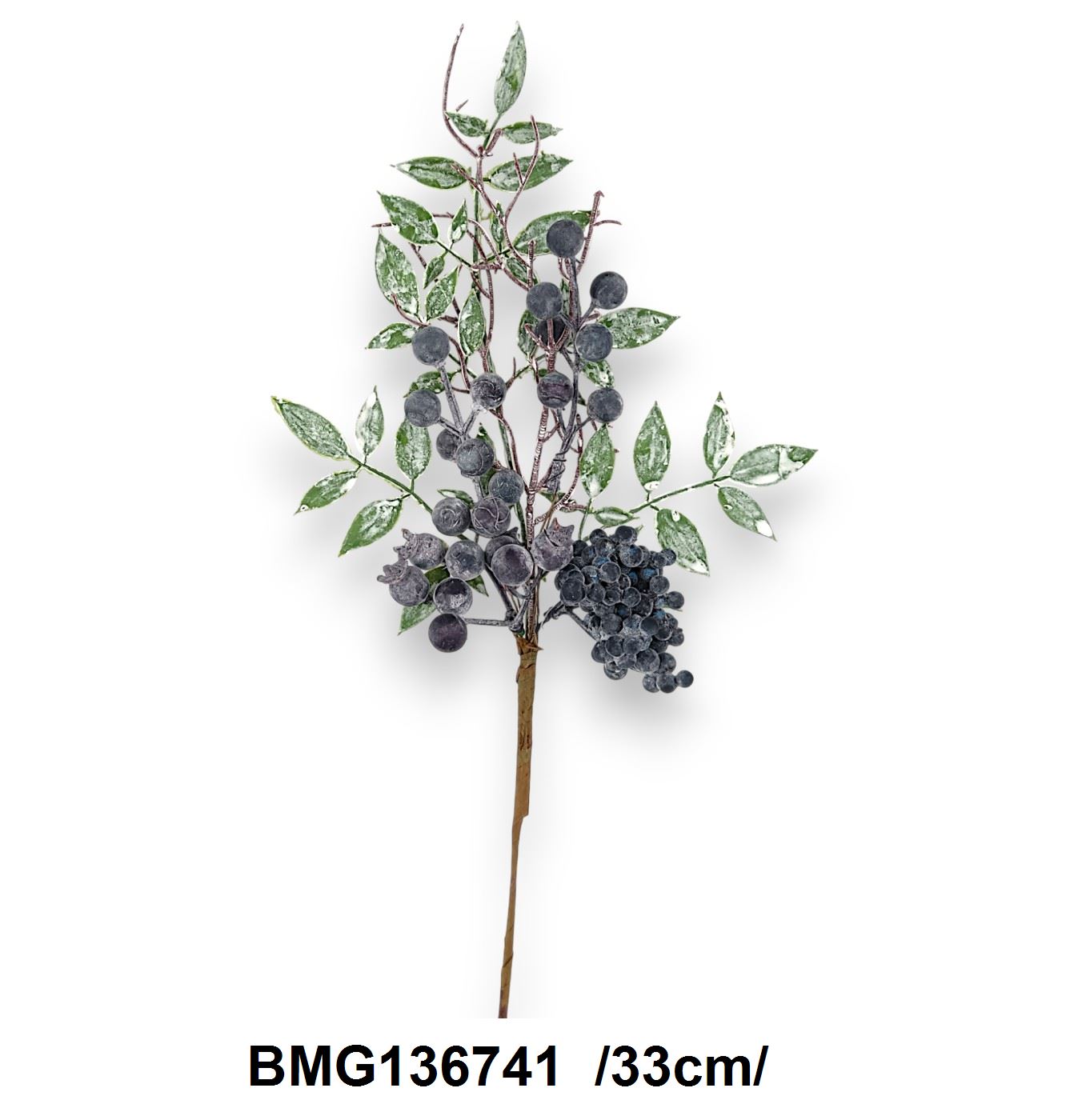 Hamvas áfonyapick, mûanyag hamvas levelekkel /33cm/ Fő kép