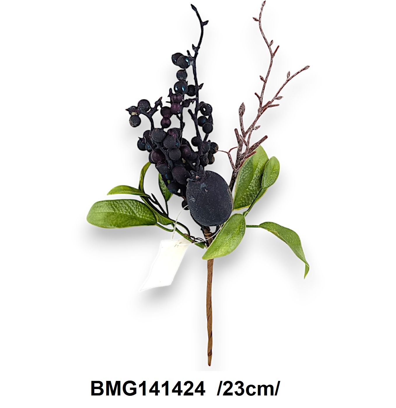 Áfonyapick mûanyag, zöld levelekkel /23cm/ Fő kép
