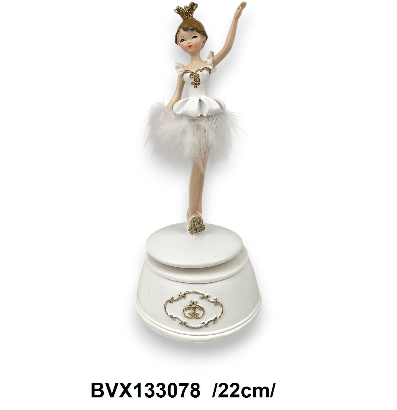 Kerámia tollszoknyás zenélõ balerina /22cm/ Fő kép