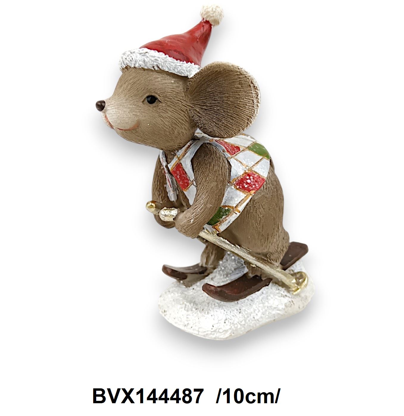 Síelõ egér, polirezin /10cm/ Fő kép