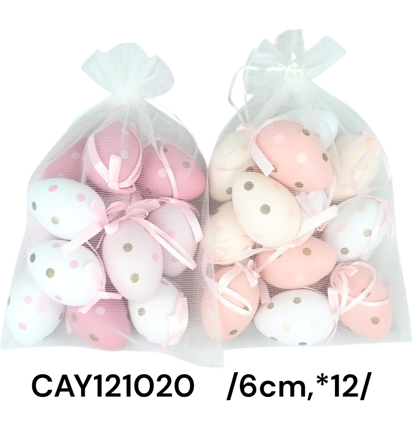 Tojások arany/ezüst/fehér pöttyökkel /6cm/ Fő kép