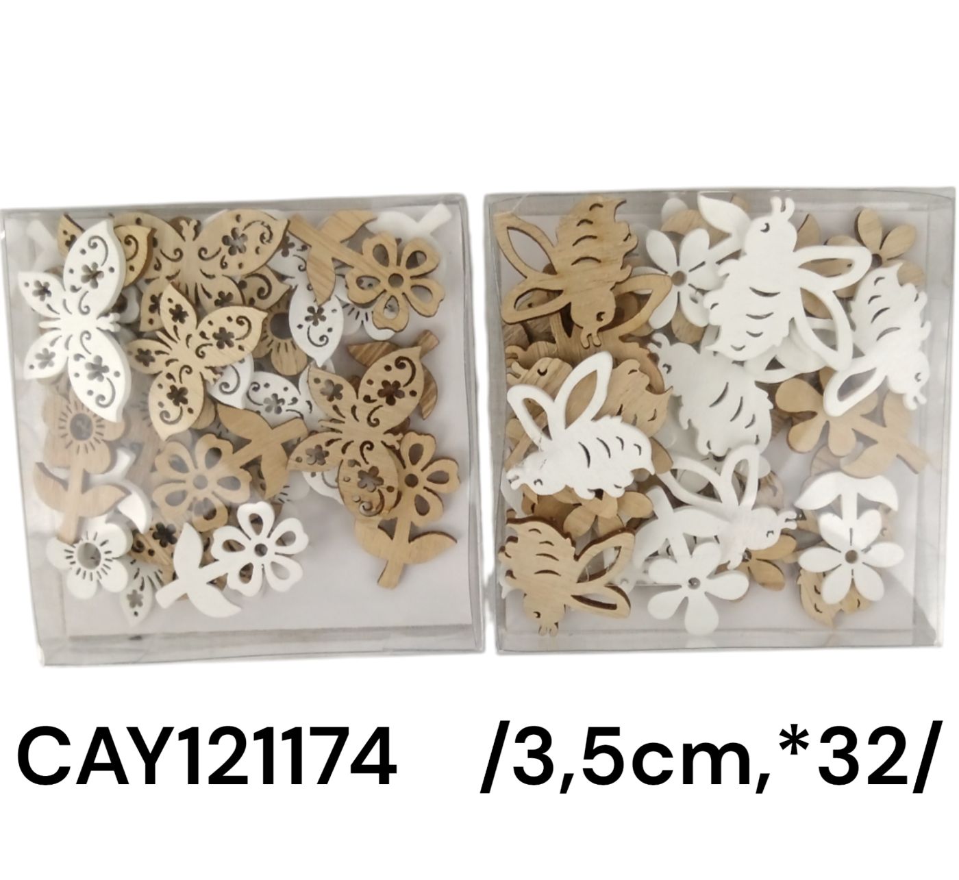 Fa virágok/méhek/lepkék dobozban /3,5cm/ Fő kép