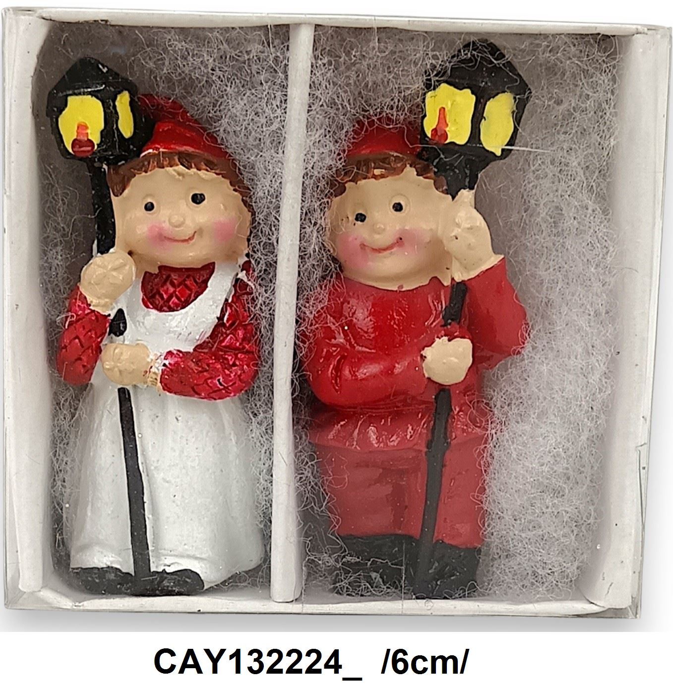 Lámpást tartó fiú-lány dobozban, polirezin /6cm/ Fő kép