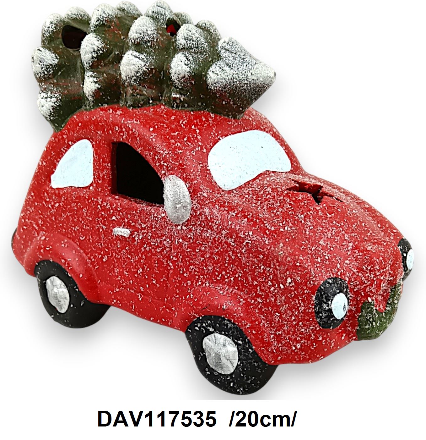 Havas világító kisautó, fenyõvel a tetején, kerámia /20cm/ Fő kép