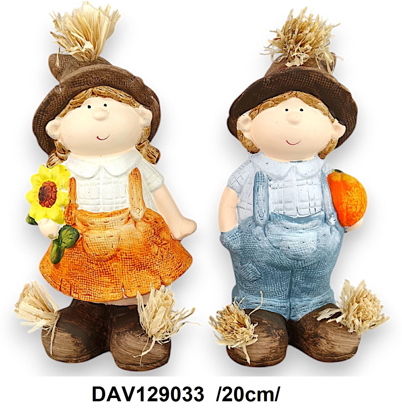 Kertész kisfiú-kislány, kerámia /20cm/