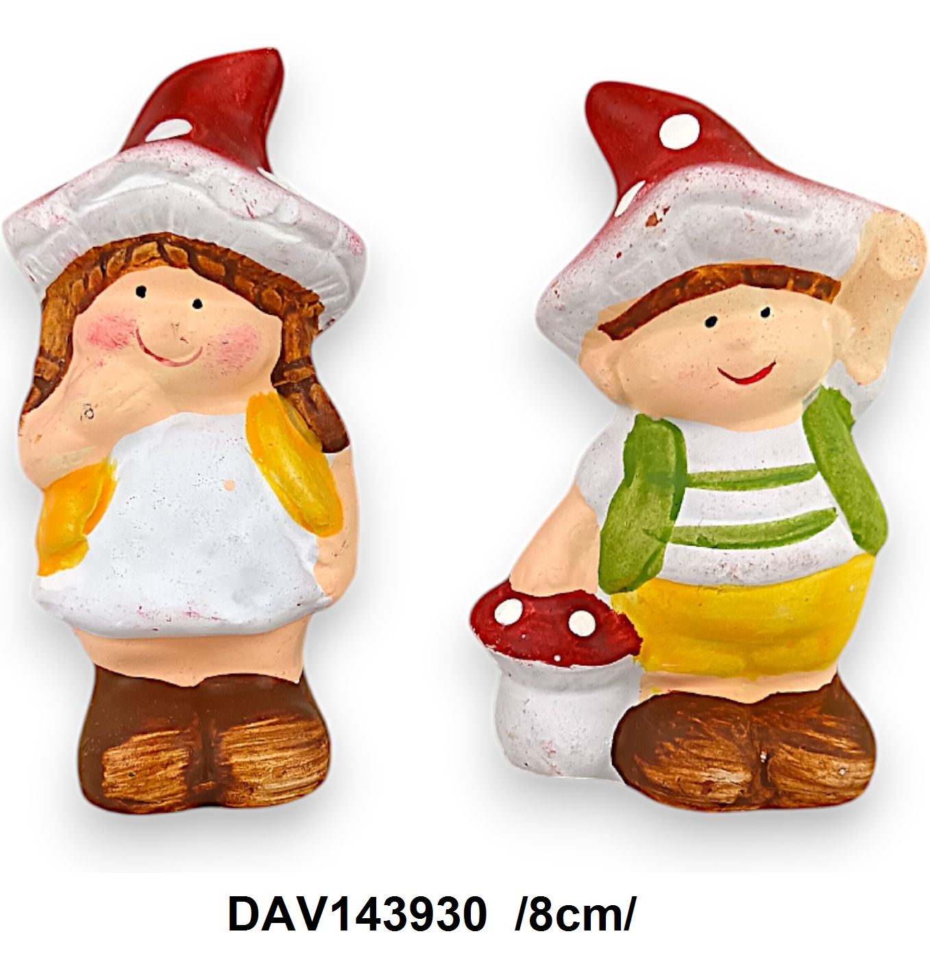 Álló gombasapis kislány, kisfiú, polirezin /8cm/ Fő kép