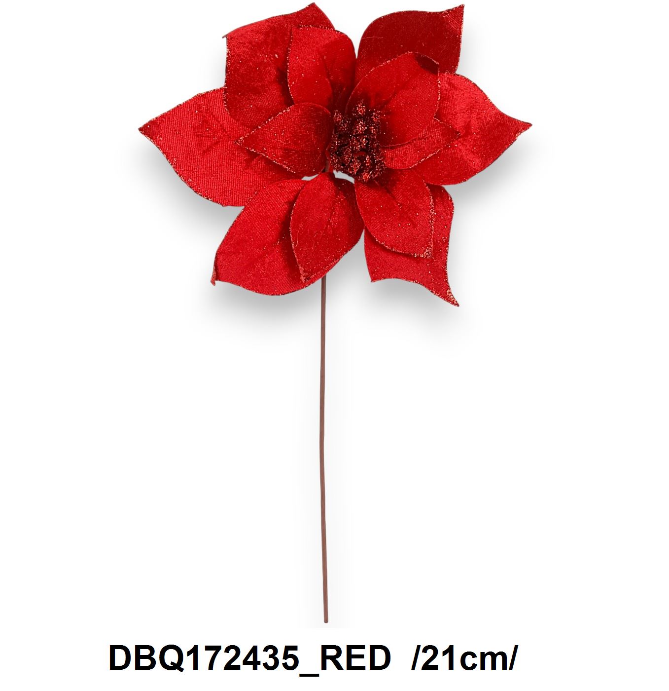 Bársony, glitteres mikulásvirág /21cm/