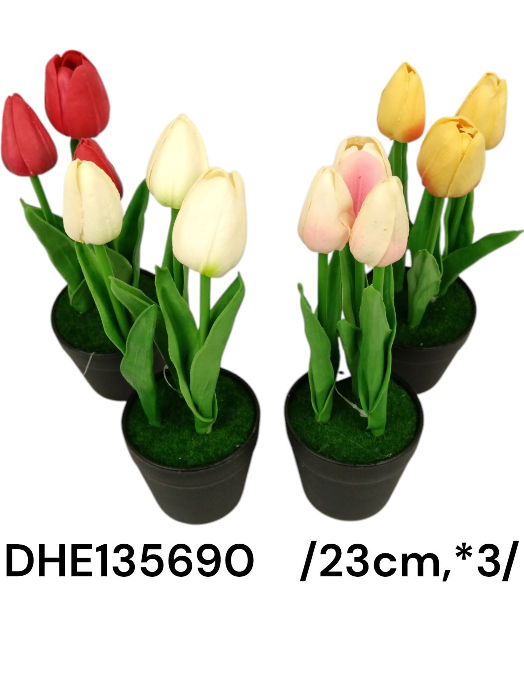 Real touch cserepes tulipán, mûfûvel /23cm,*3/ Fő kép