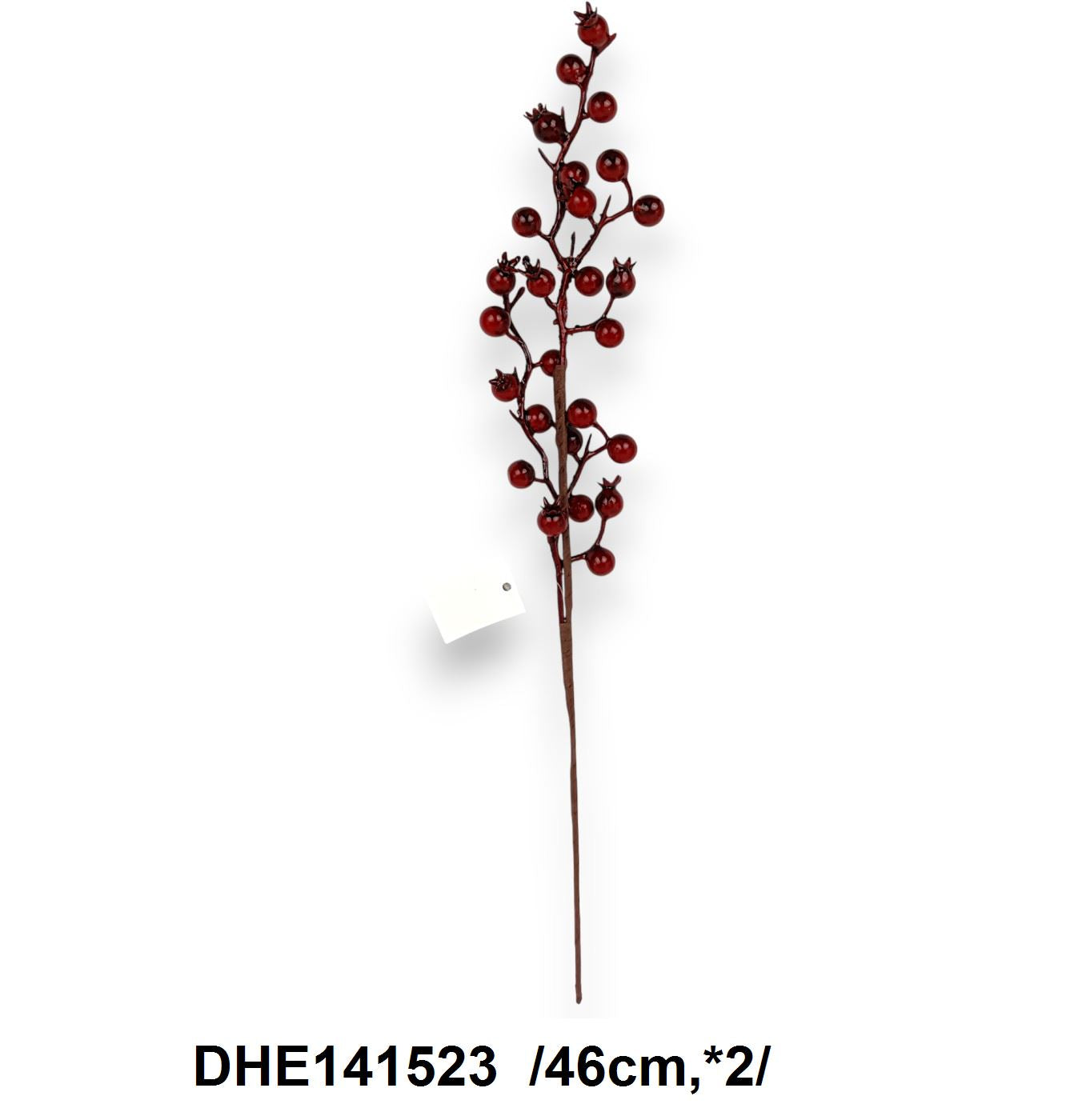Lakkozott csipkebogyós ág /46cm,*2/