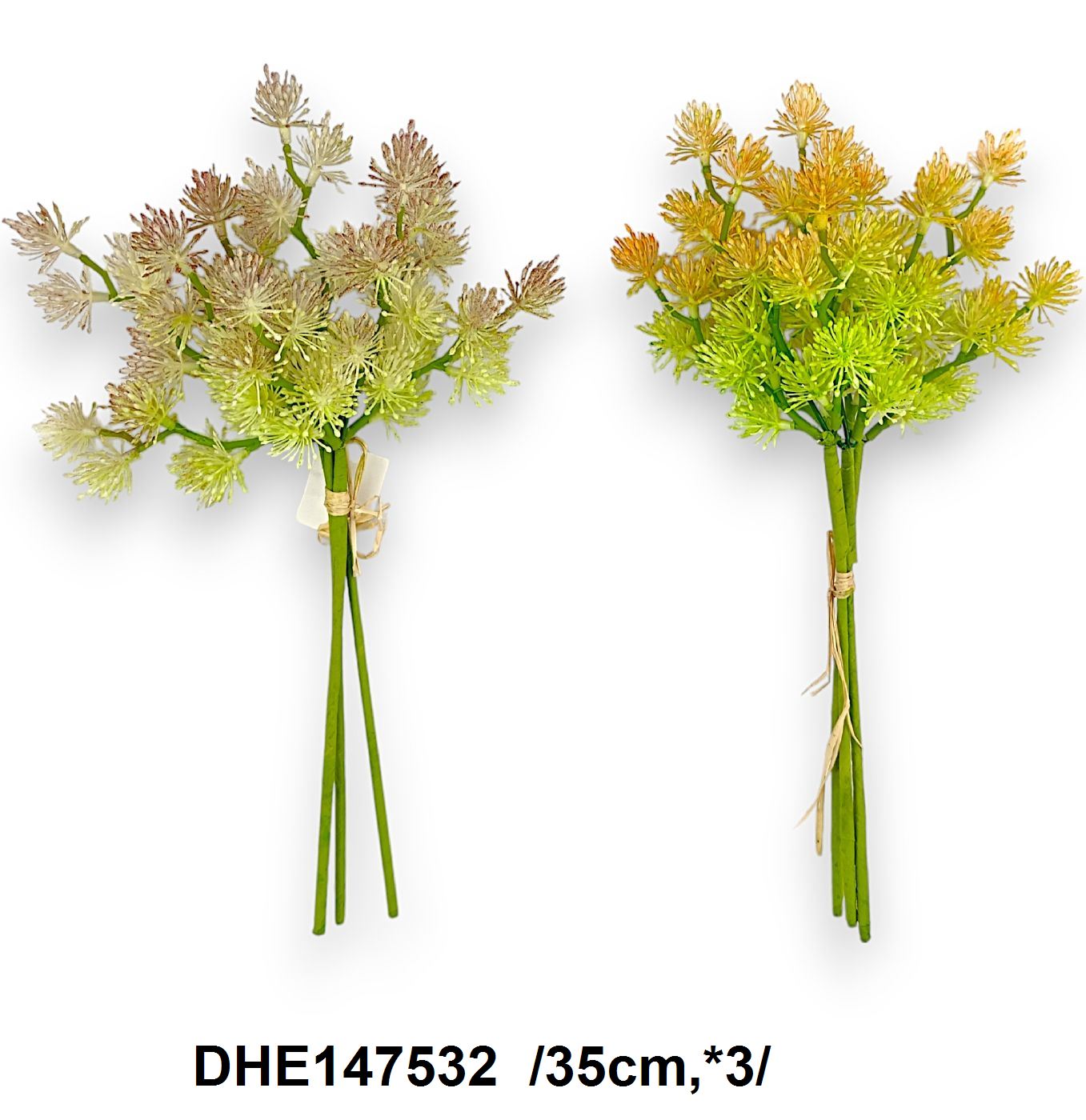 Színátmenetes, rövid szárú kisvirágú bogáncsos ágköteg, mûanyag /35cm,*3/ Fő kép
