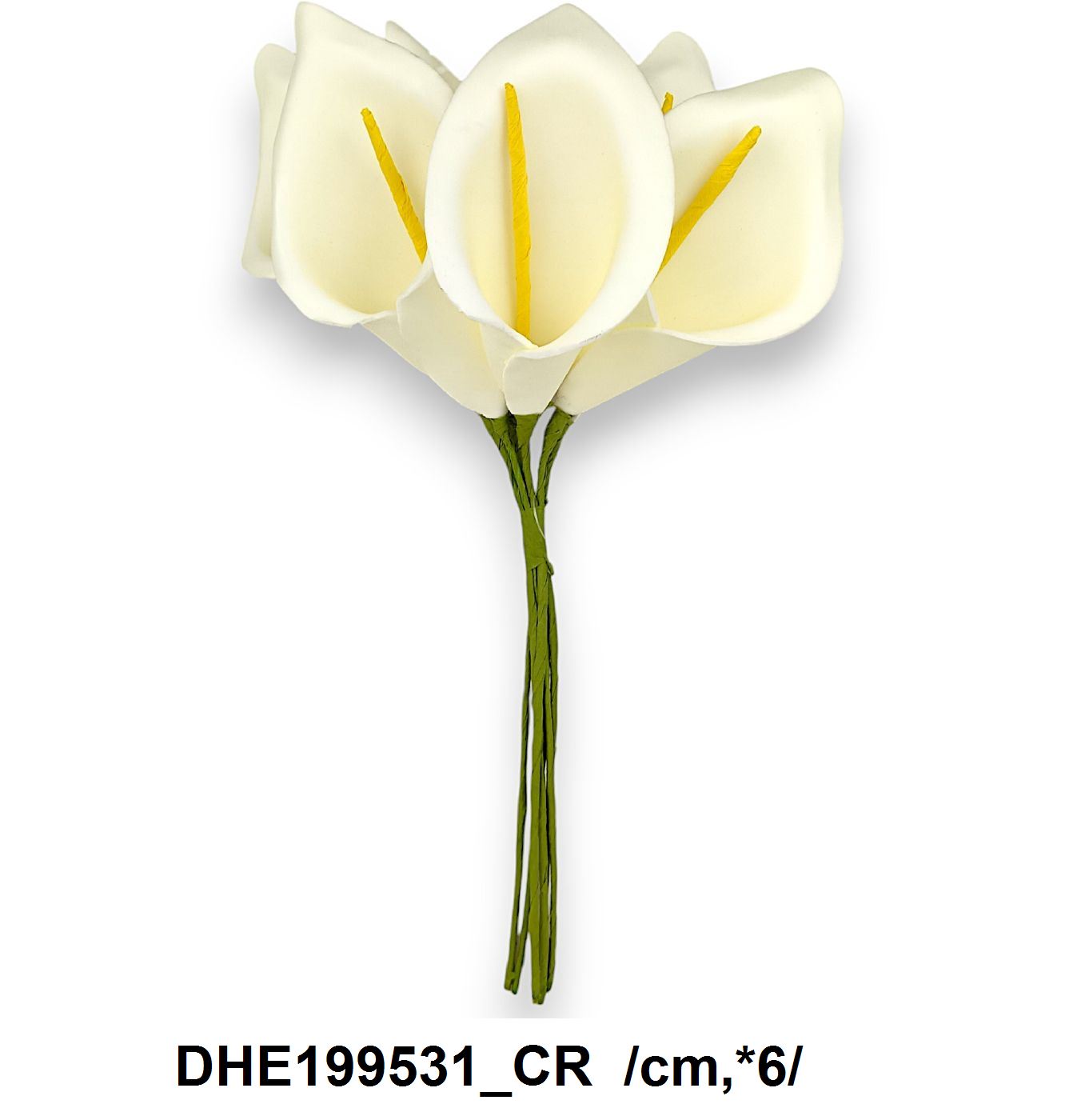 Nagy polifoam kála csokor, 12cm-es fejjel /33cm,*6/