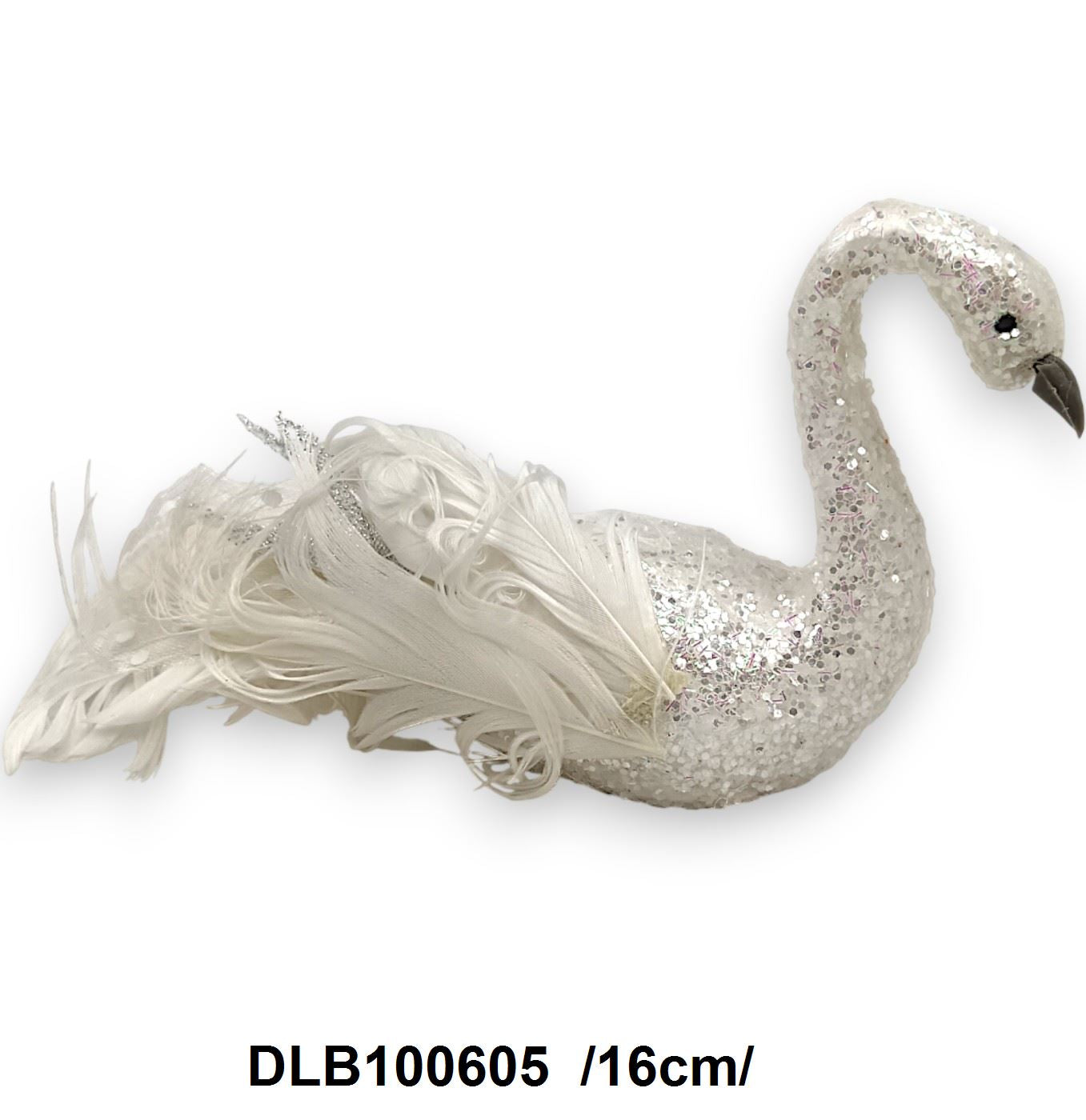 Hungarocell testû hattyú gliterrel, csipesszel /16cm/