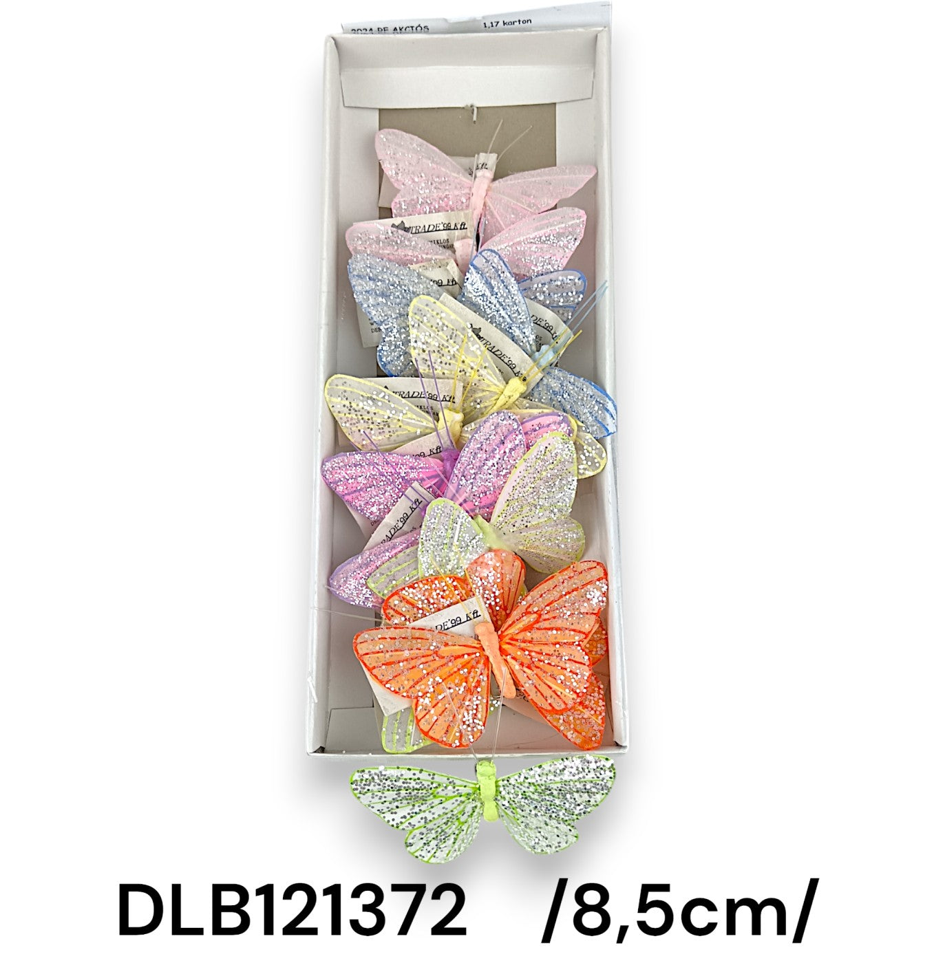 Pasztel színû glitteres lepke csipesszel /8,5cm/ Fő kép