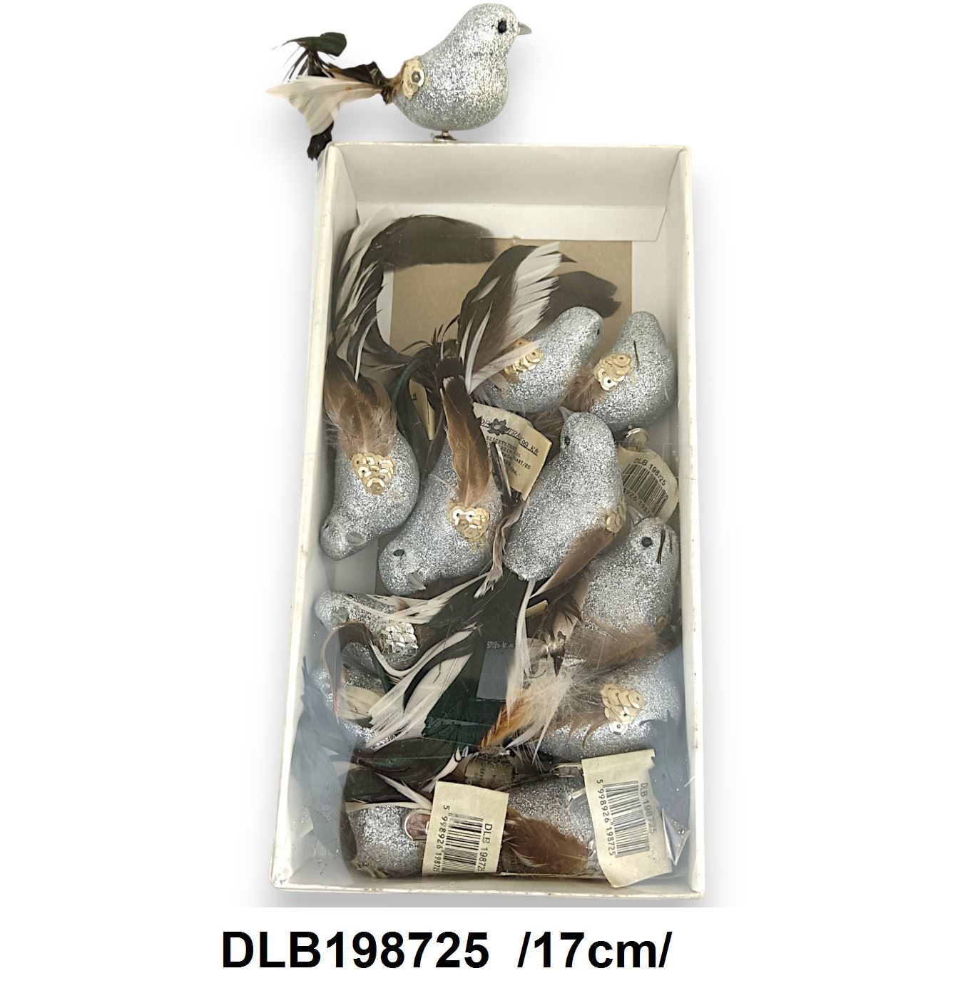 Arany flitteres-glitteres madár csipesszel /17cm/ Fő kép