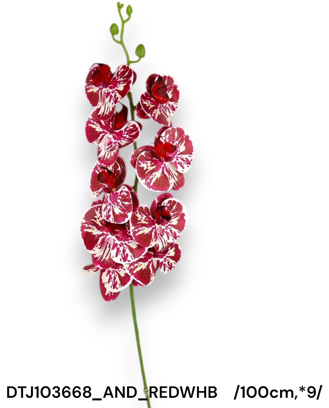 Szálas pillangó orchidea, textil középpel /100cm,*9/