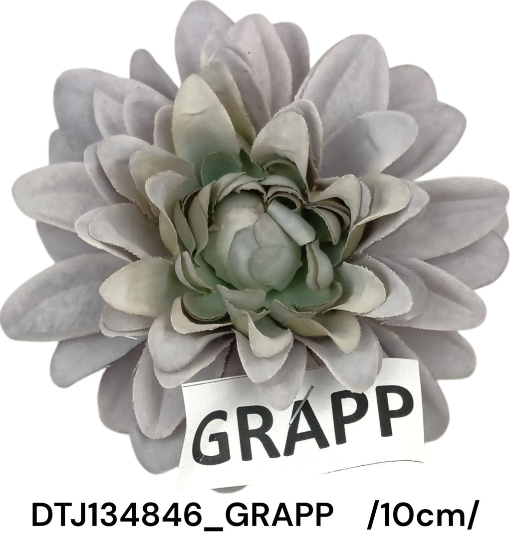 Szatén dáliafej, hungarocell középpel  /10cm/
