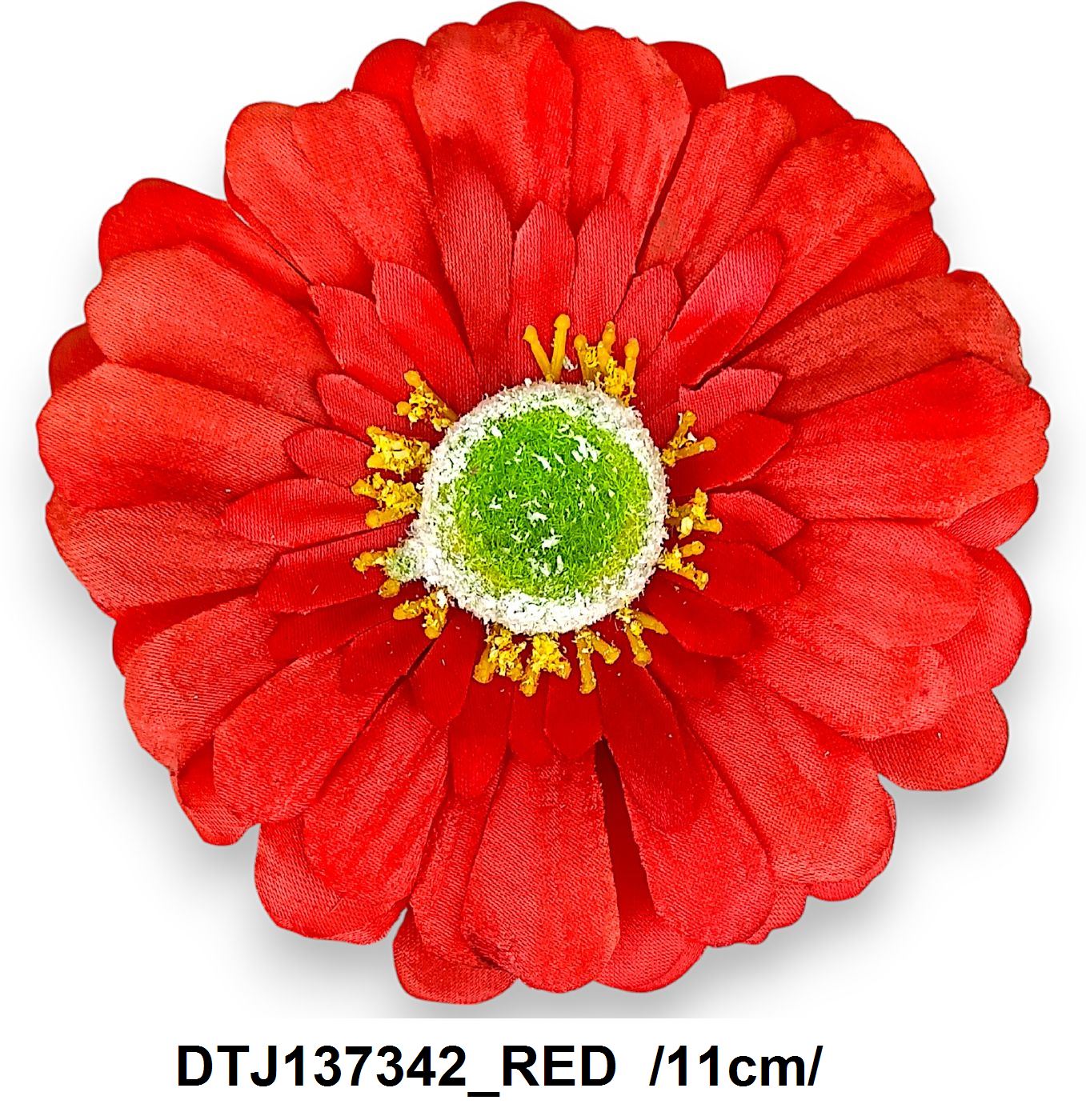 Szatén gerbera fej, reszelékes középpel /11cm/ Fő kép