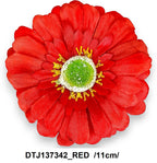 Szatén gerbera fej, reszelékes középpel /11cm/