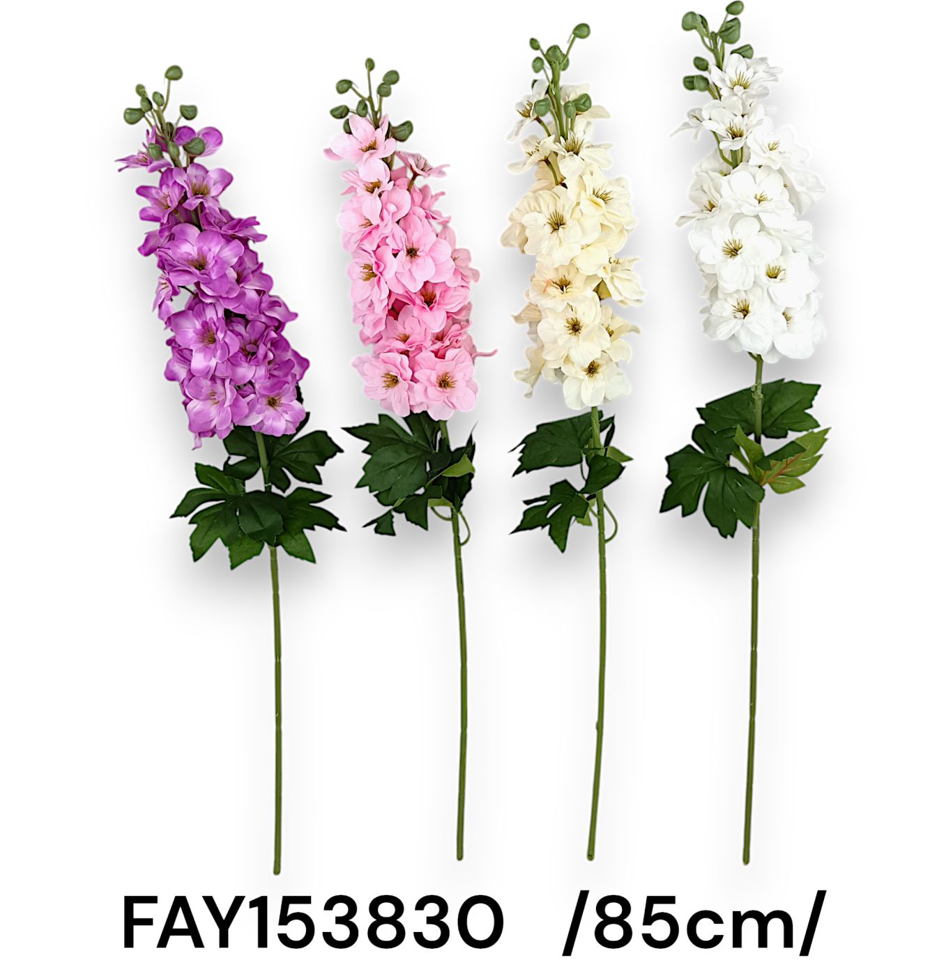Dús virágú szarkaláb szál, levelekkel /85cm/ Fő kép