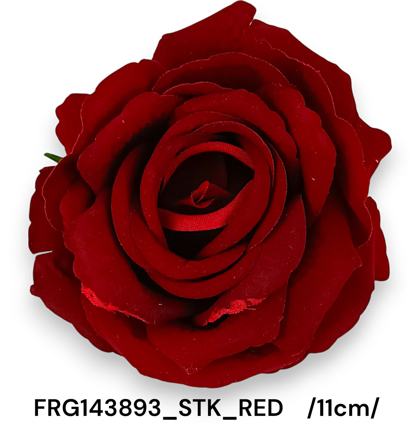 Bársony nyílott rózsafej, cakkos szirmokkal /11cm/ Fő kép
