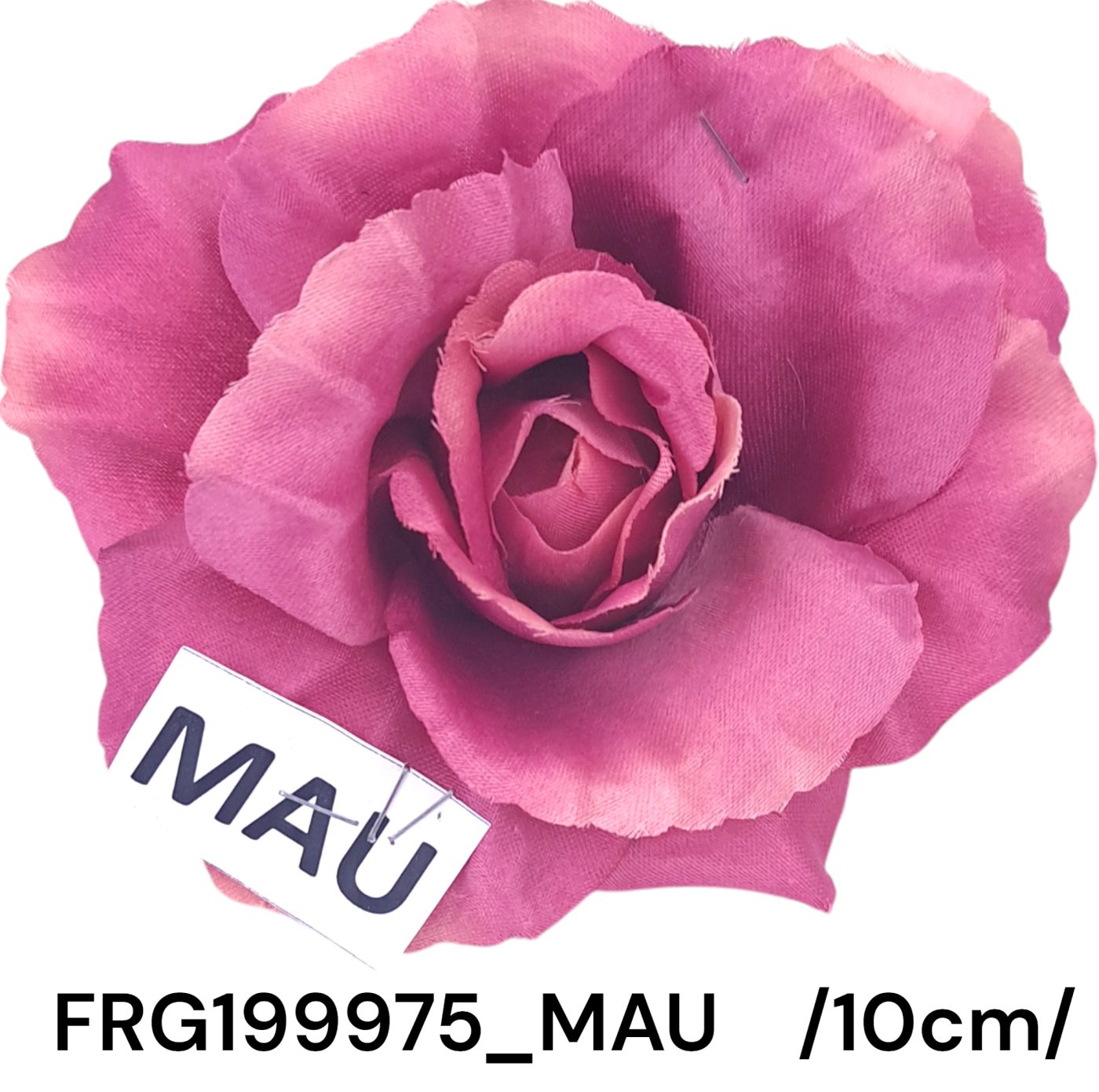 Szatén nyílott rózsafej szív alakú szirommal  /10cm/ (FUY Copy)