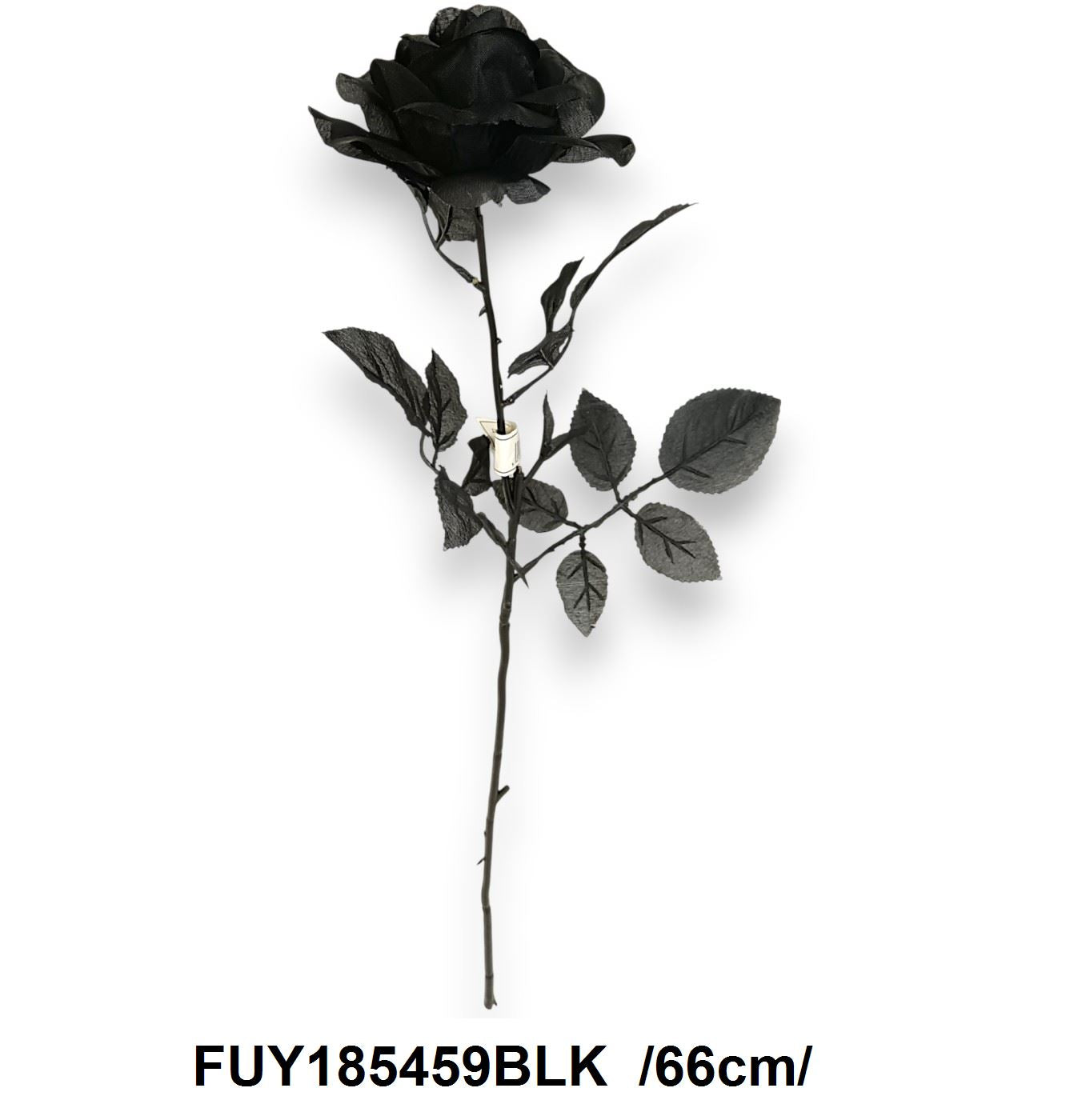 Fekete, nyílott szálas rózsa /66cm/ Fő kép
