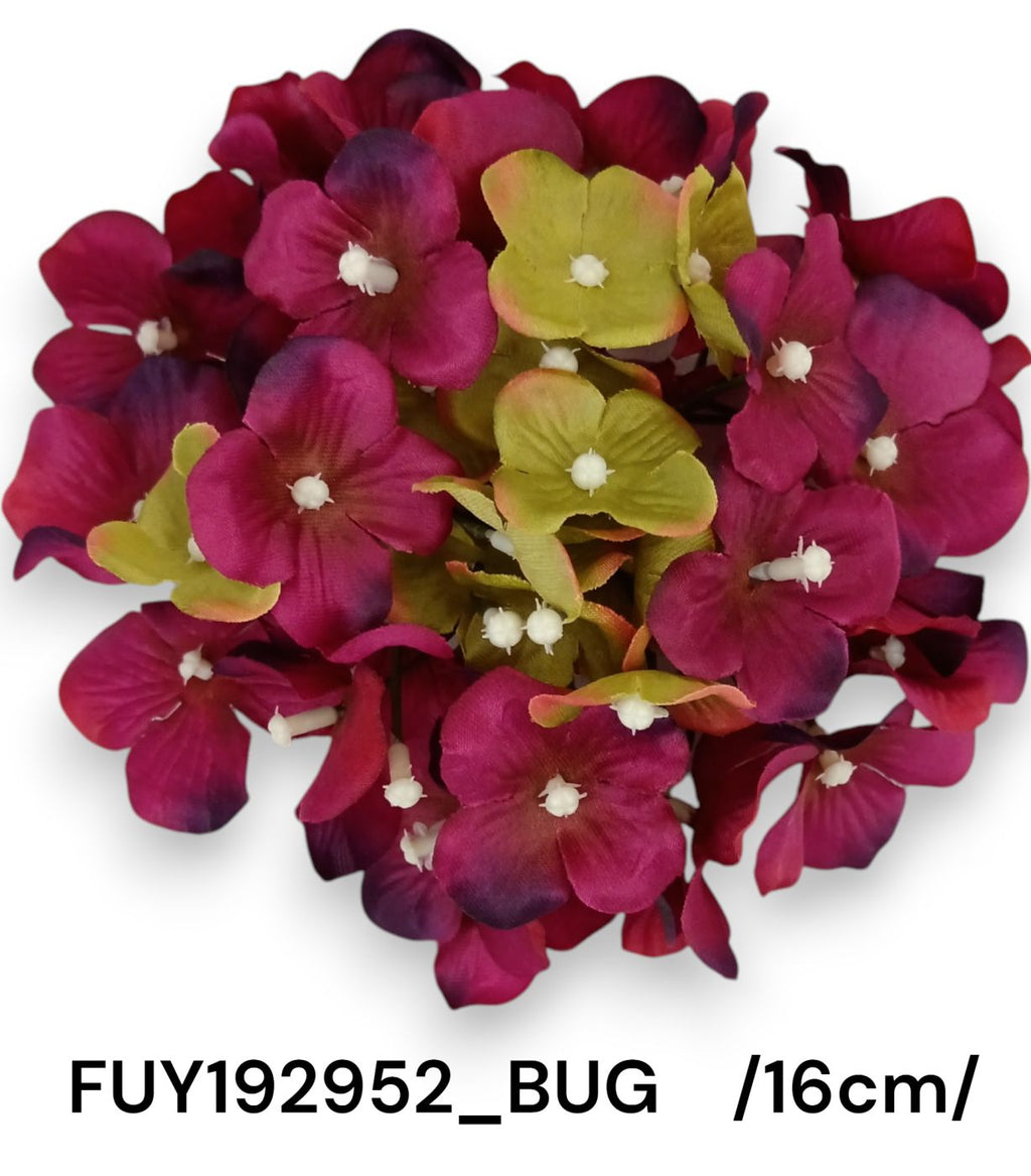 Nagy szatén hortenzia fej /16 cm/
