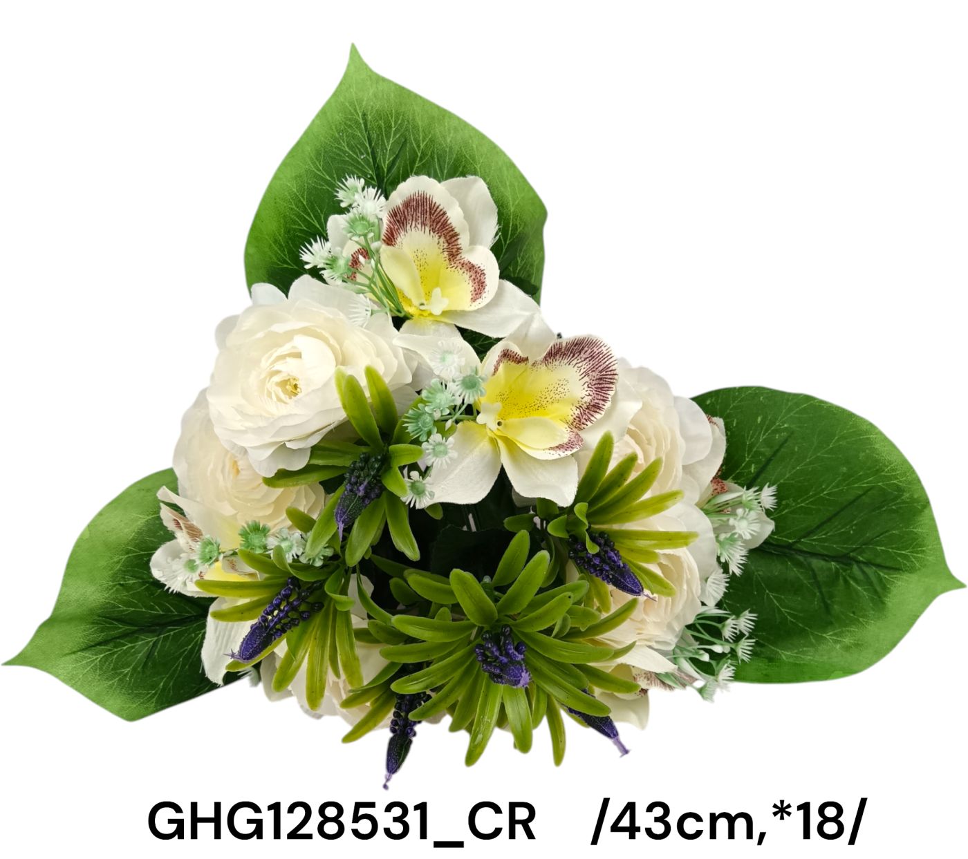 Orchidea, ranunculus, levendula csokor /43cm,*18/