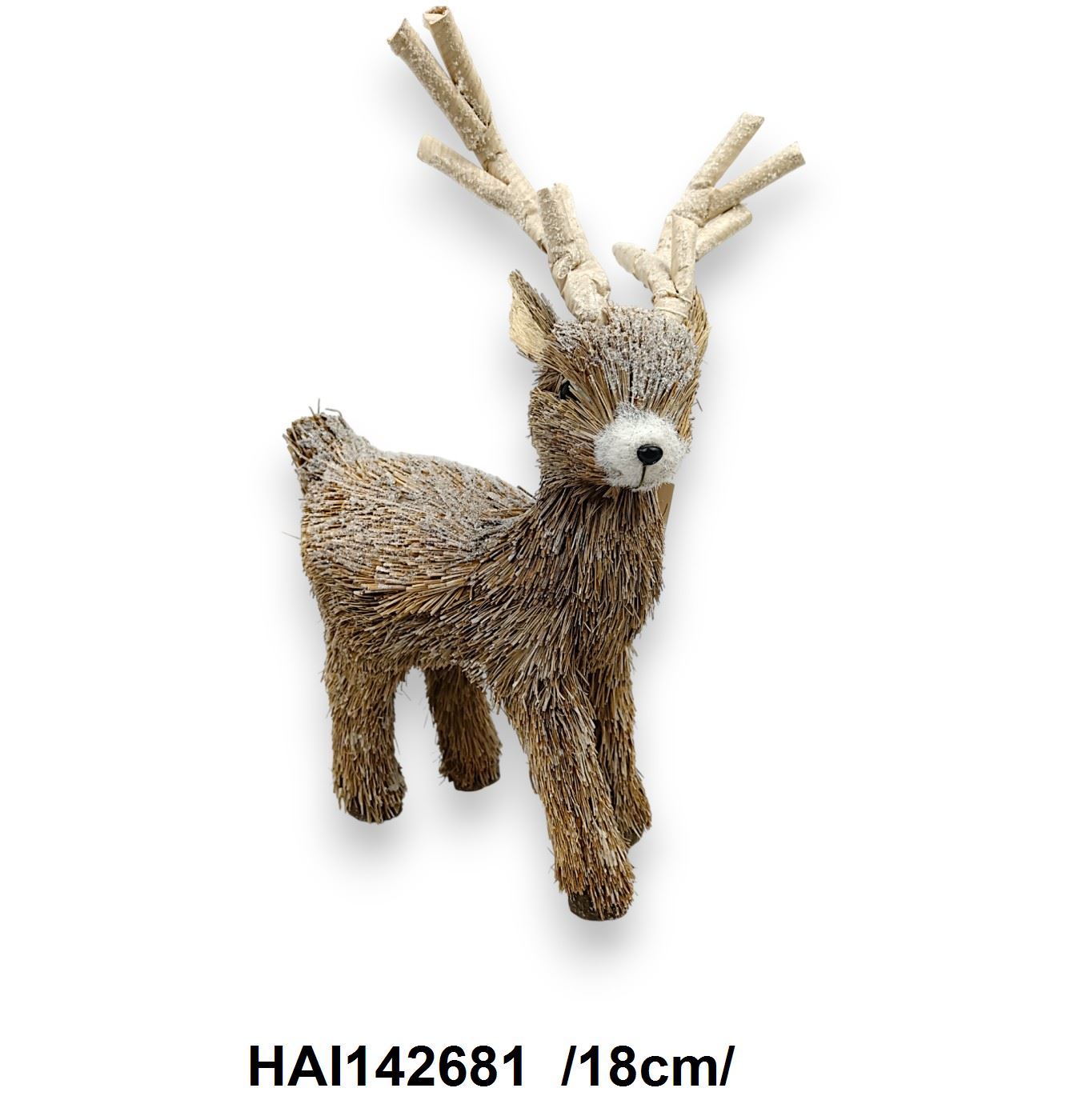 Álló szarvas fenyõtûbõl, glitterrel /18cm/