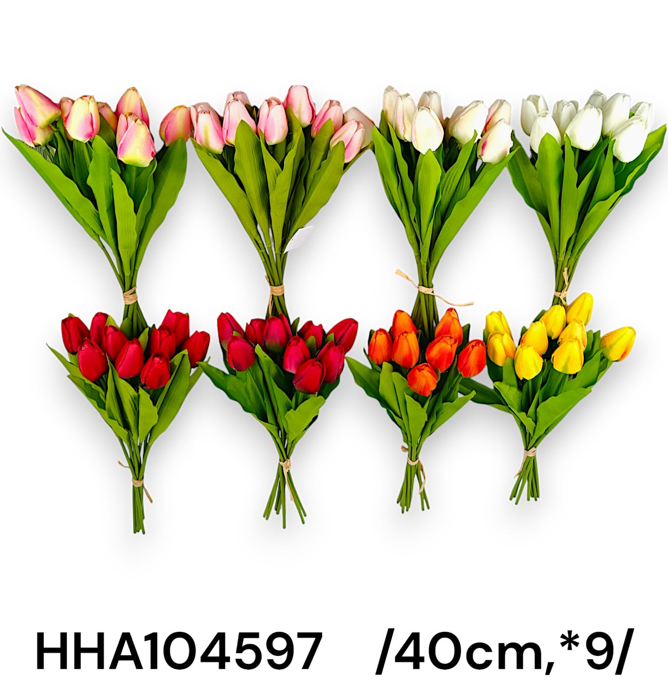 Hungarocell közepû bimbós szatén tulipán köteg /38cm,*9/ Fő kép