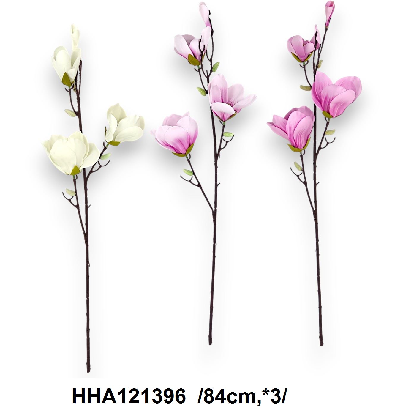 Magnólia ág 3 fejjel és bimbóval, micropeach /84cm,*3/ Fő kép