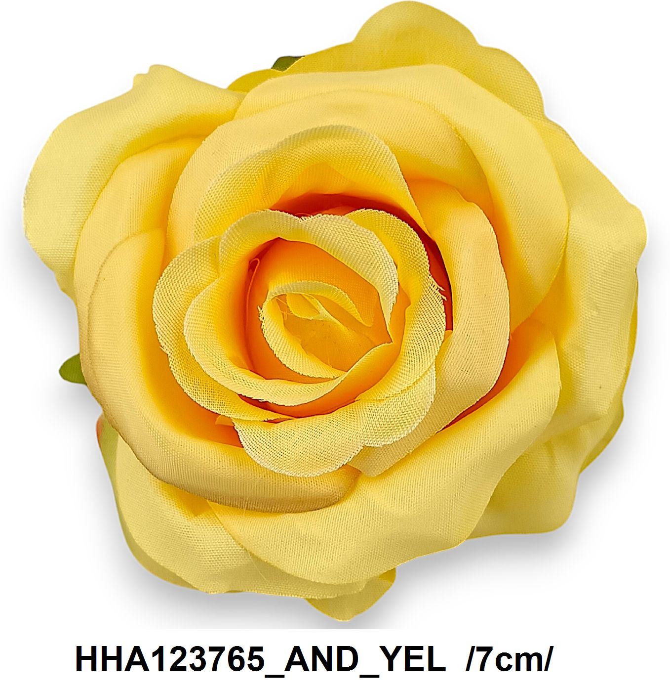 Nyíló rózsafej, hungarocell középpel, textil levelekkel, /7cm/ Másodlagos kép