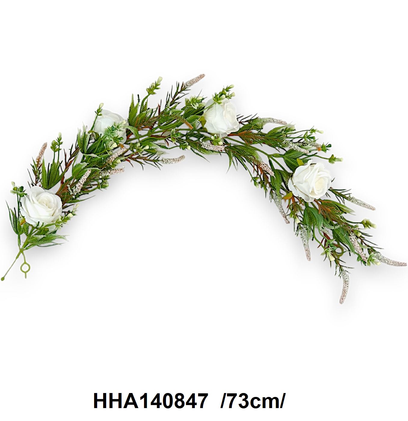 Rózsás girland, mûanyag zölddel /73cm/ Fő kép