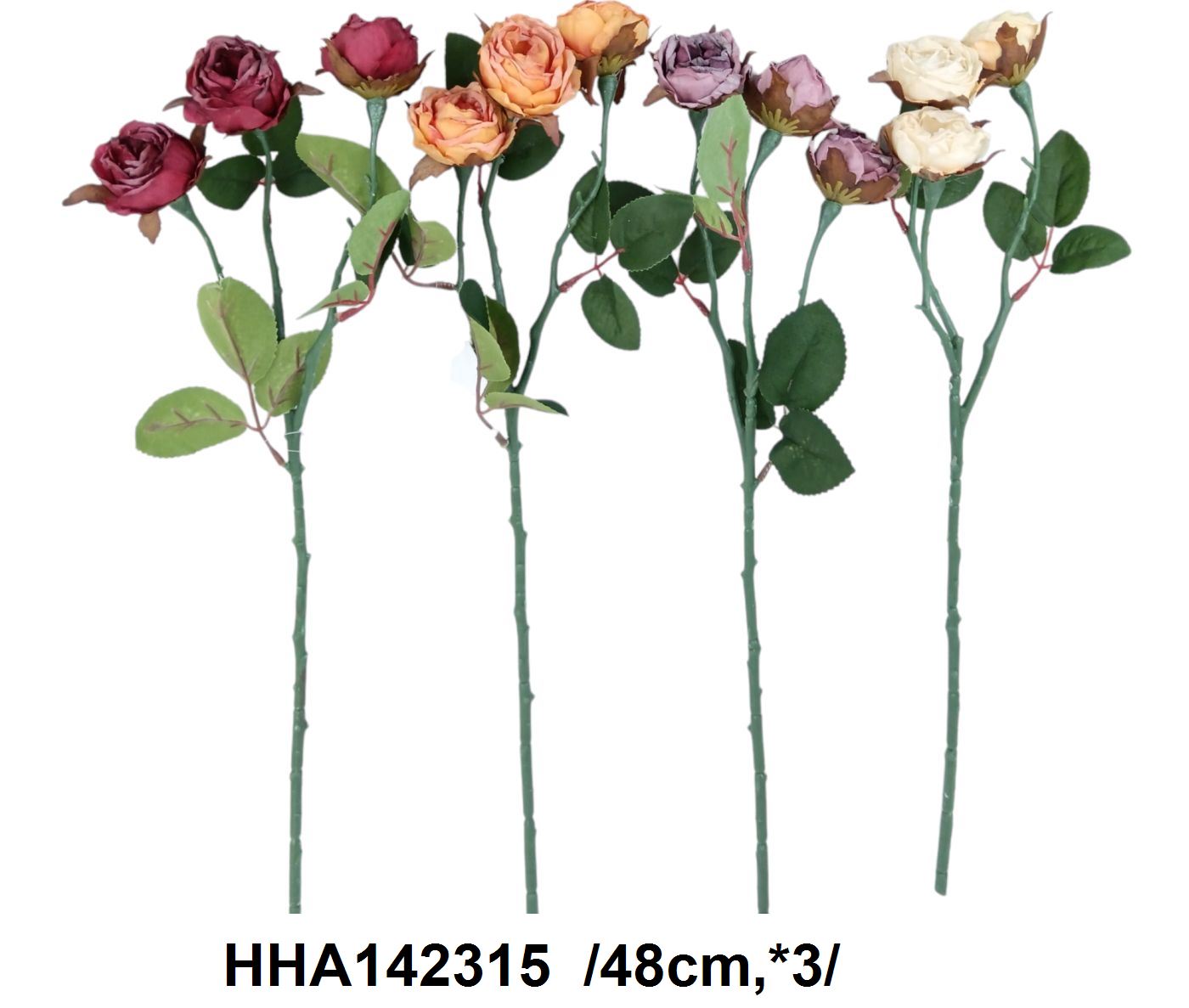 Kisfejes, hervadt rózsaszál  /48cm,*3/ Fő kép