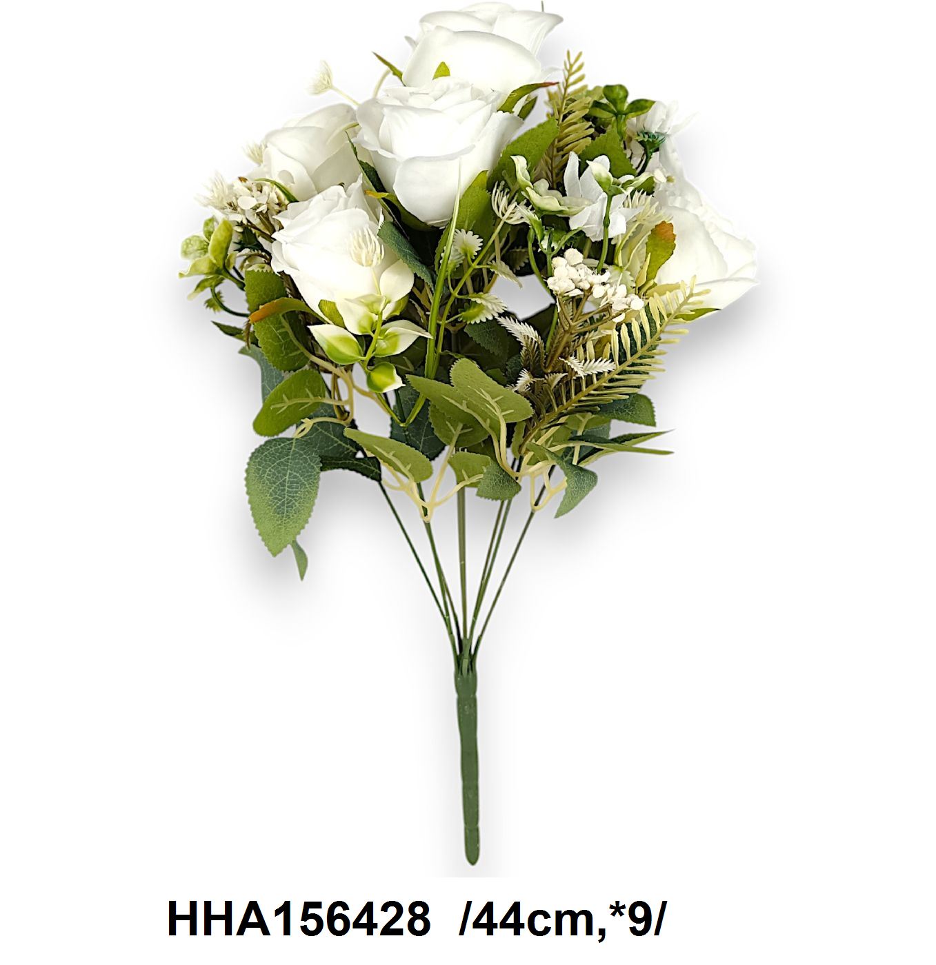 Rózsacsokor, kis virágokkal /44cm,*9/