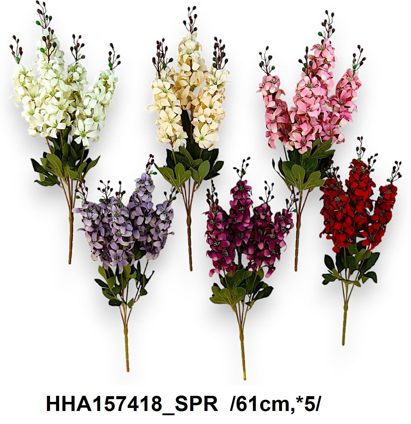Hosszú építésû szarkaláb csokor /60cm,*5/ Másodlagos kép