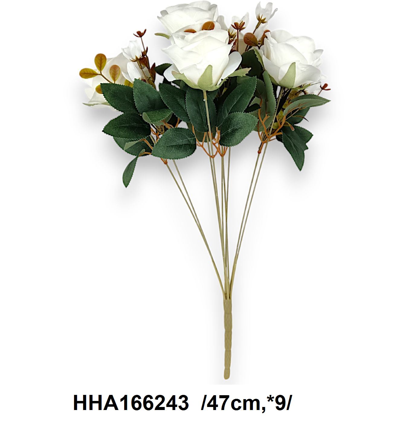 Hosszú építésû rózsacsokor /47cm,*9/