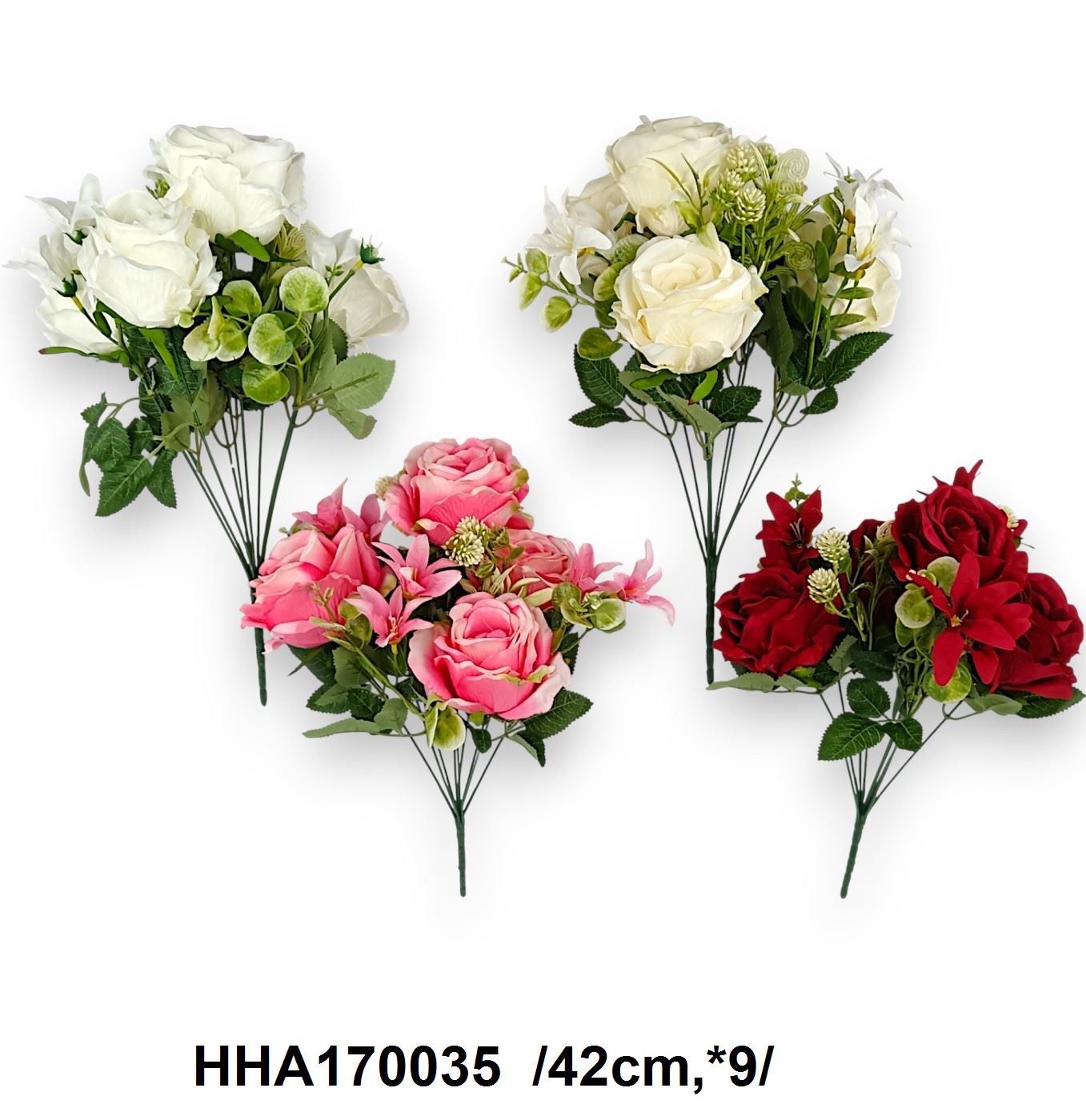 Rózsa, csillágvirág csokor /42cm,*9/ Fő kép