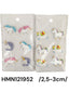 2,5-3 cm polirezin öntapis unikornis, színes glitteres/szivárványos sörénnyel 6/S