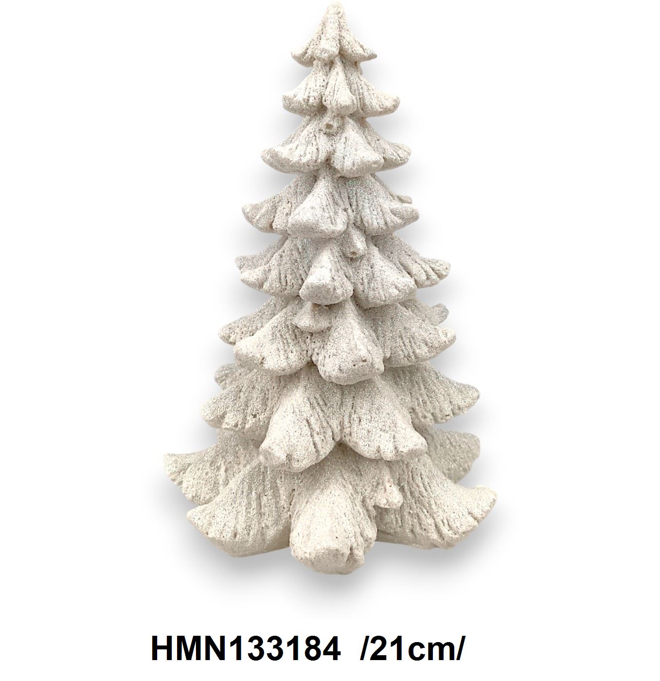Fehér glitteres fenyõ, polirezin /21cm/ Fő kép